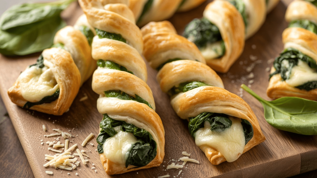 Cheesy Spinach Twists