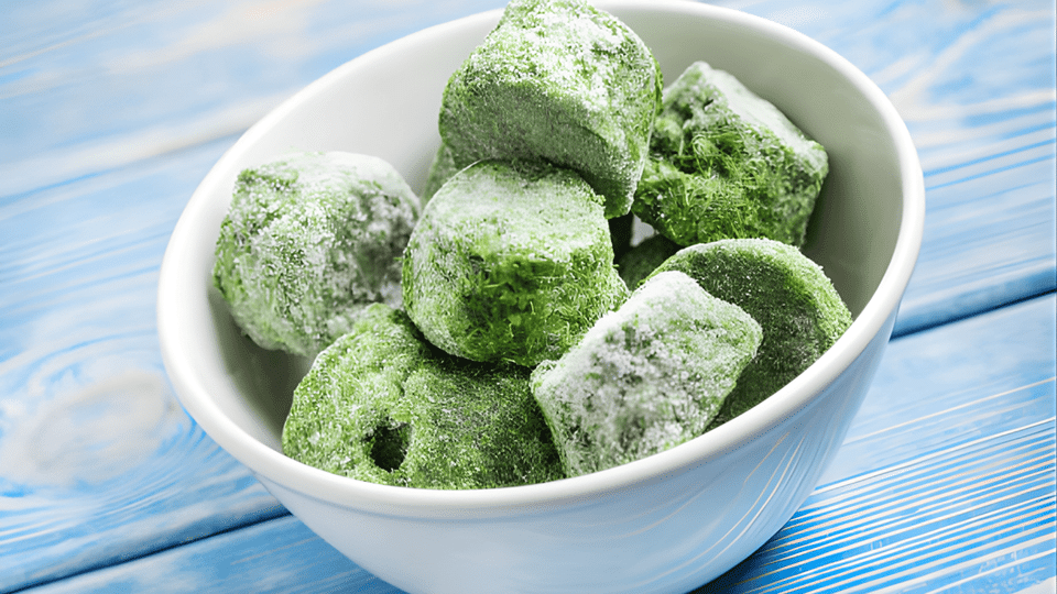 blueberry and spinach cubes