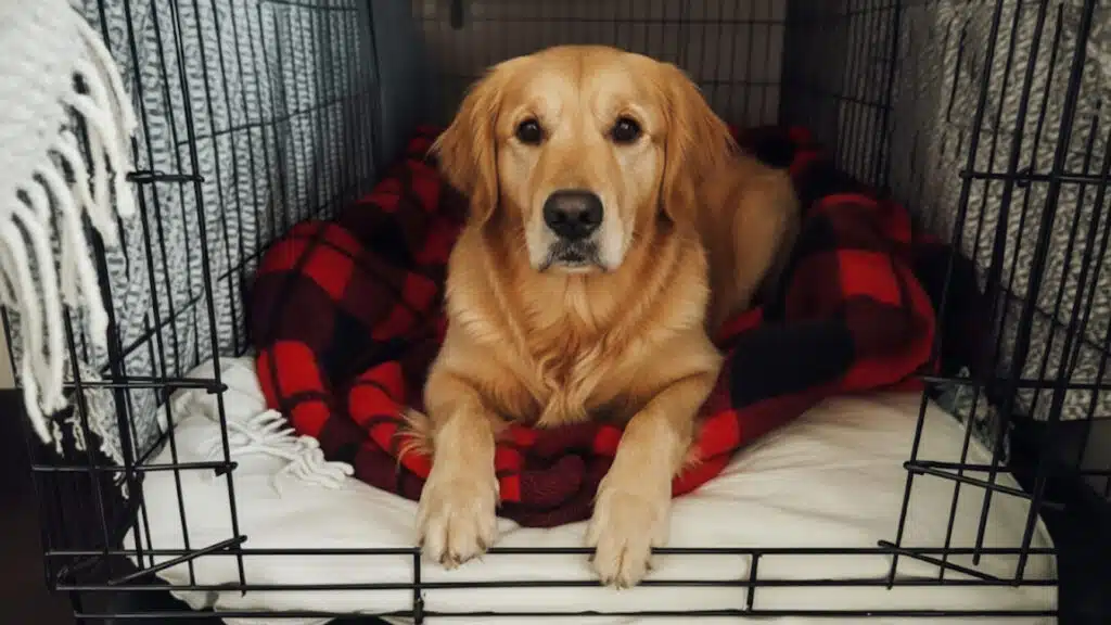 how to crate train adult dog old dog feat img