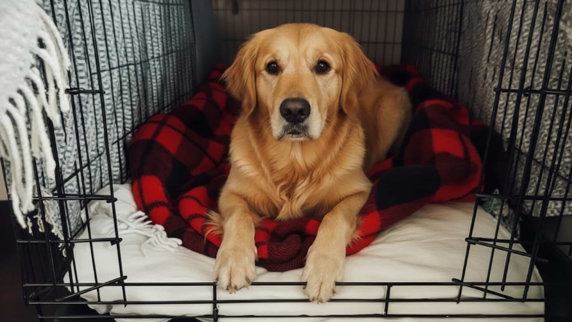 how to crate train adult dog old dog feat img