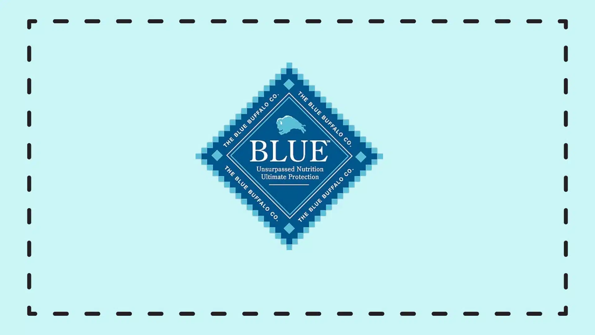 Blue Buffalo logo on a light blue background showing brand identity and pet nutrition focus