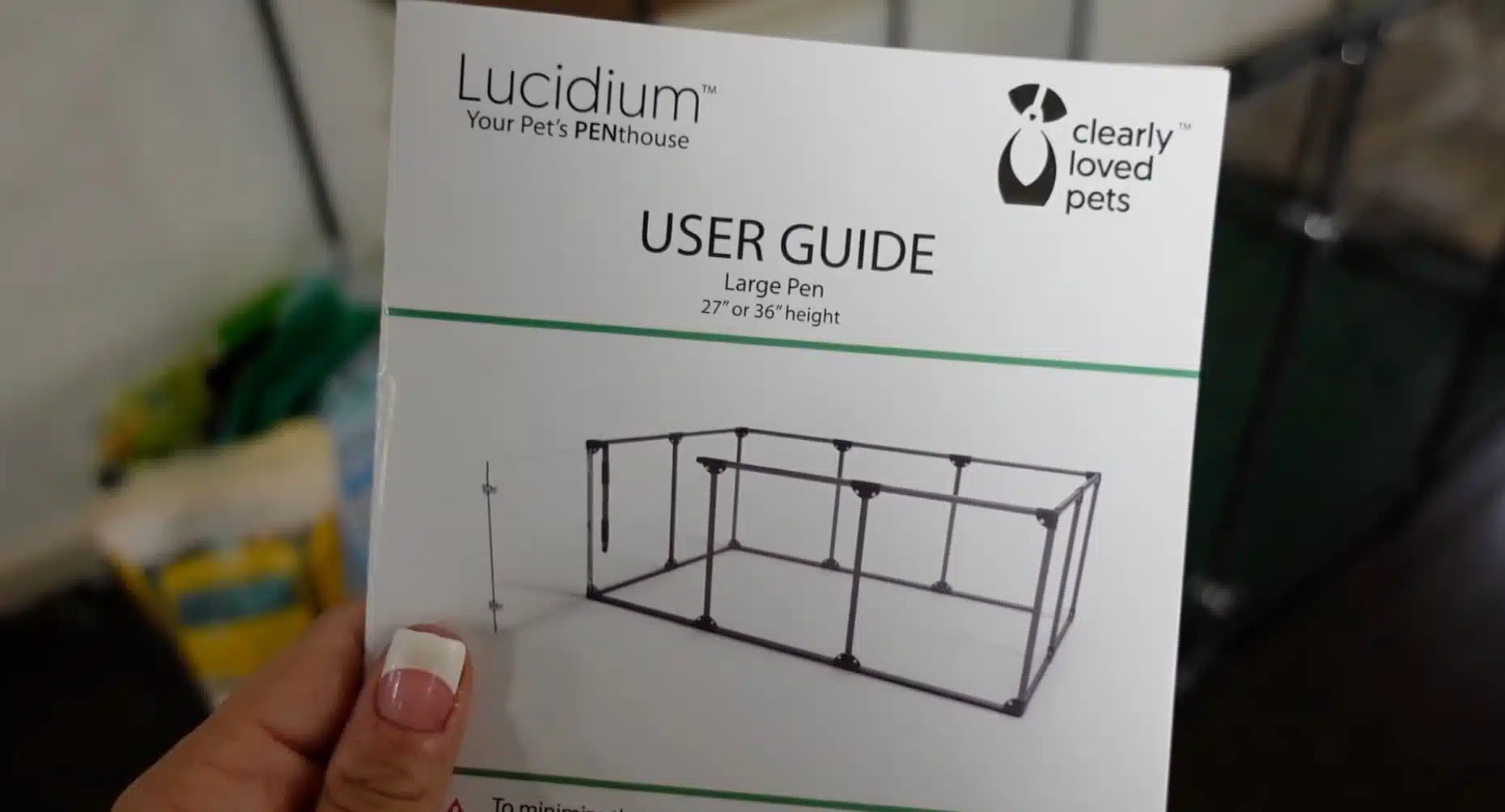 User guide for Lucidium large pet exercise pen used in bunny cage setup to create a spacious and secure indoor rabbit home enclosure