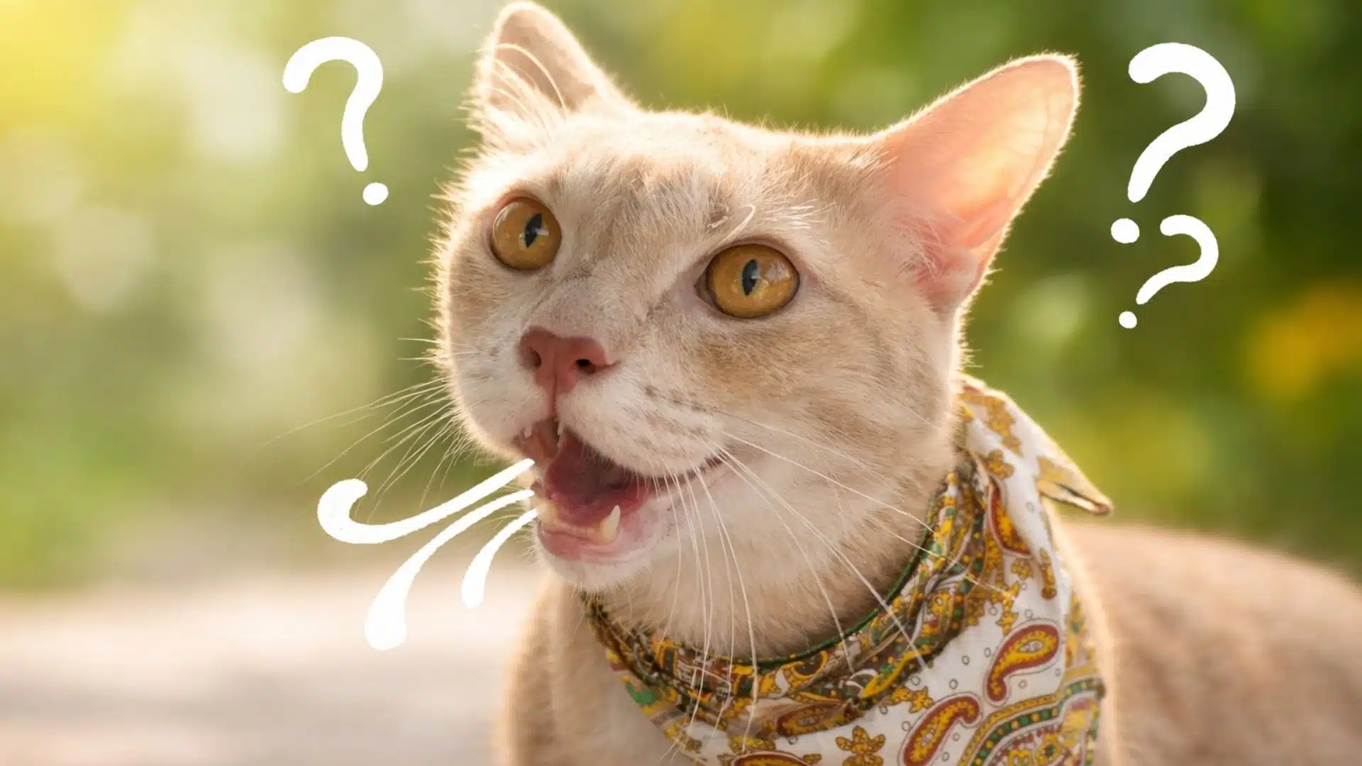 close up of a cat with mouth open