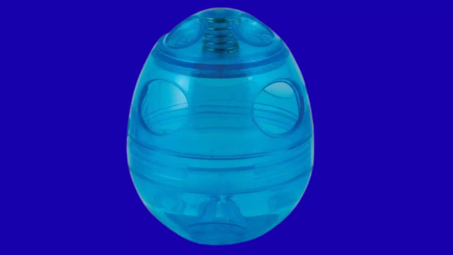 Blue egg-shaped dog treat dispenser toy