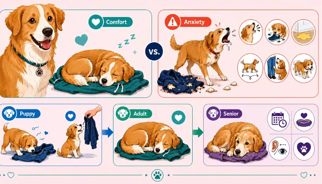 Dog comfort and anxiety signs across puppy, adult, and senior stages