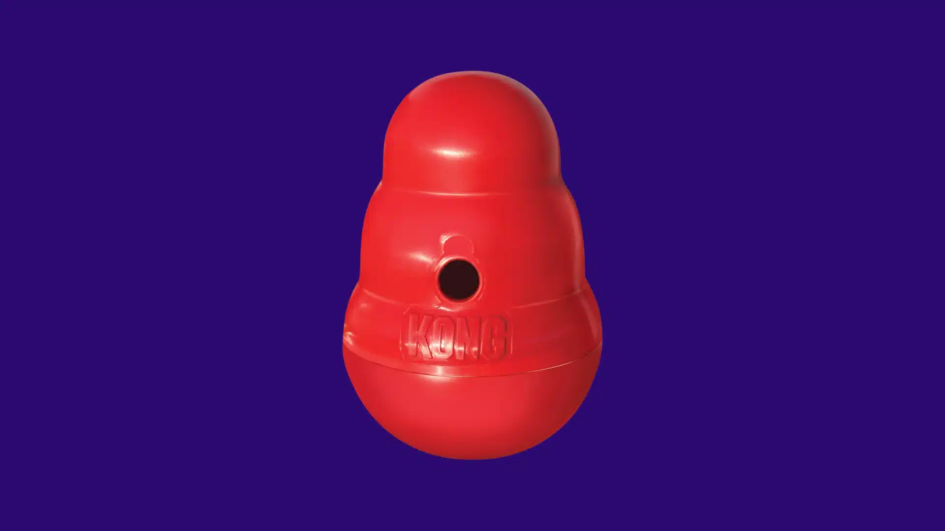 Red KONG treat-dispensing dog toy