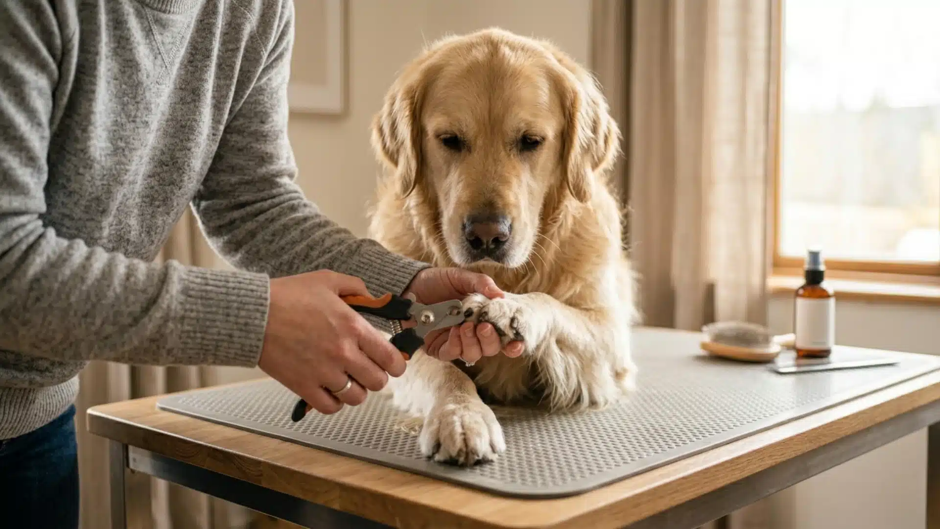 Trimming golden retriever nails at home