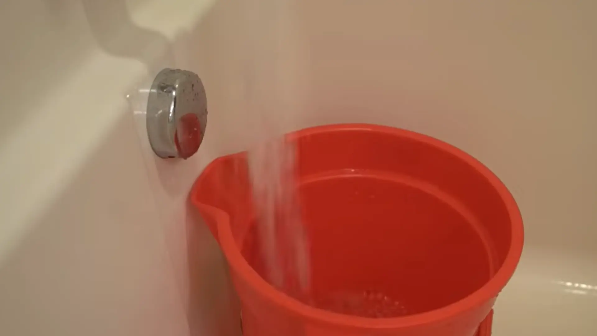 Bucket filling with bath water
