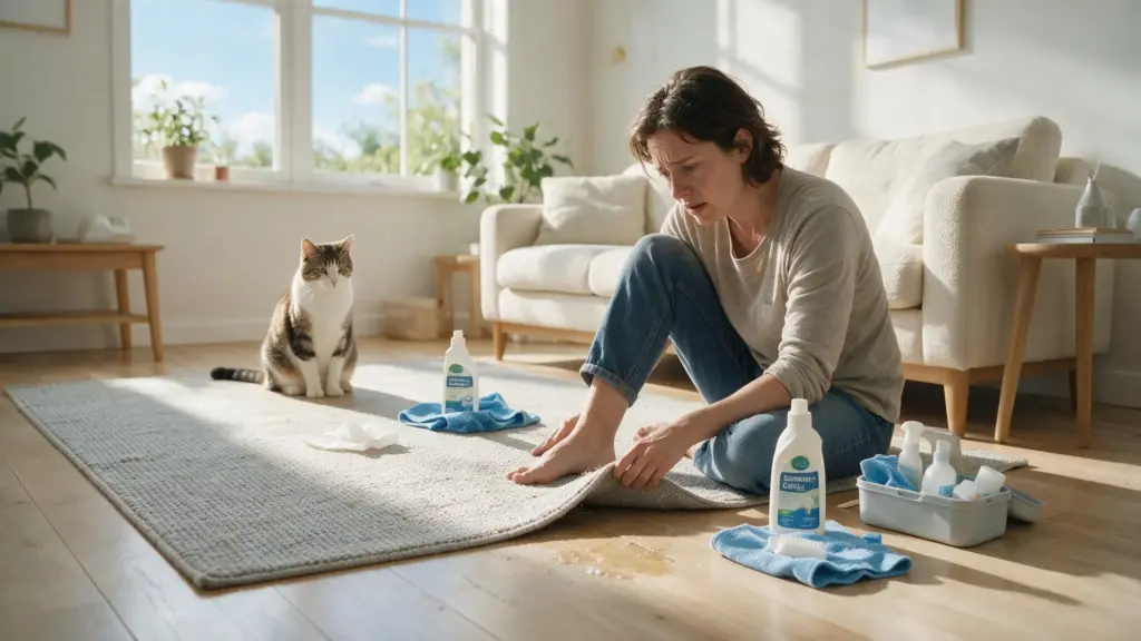 frustated cat owner because of cat pee smell