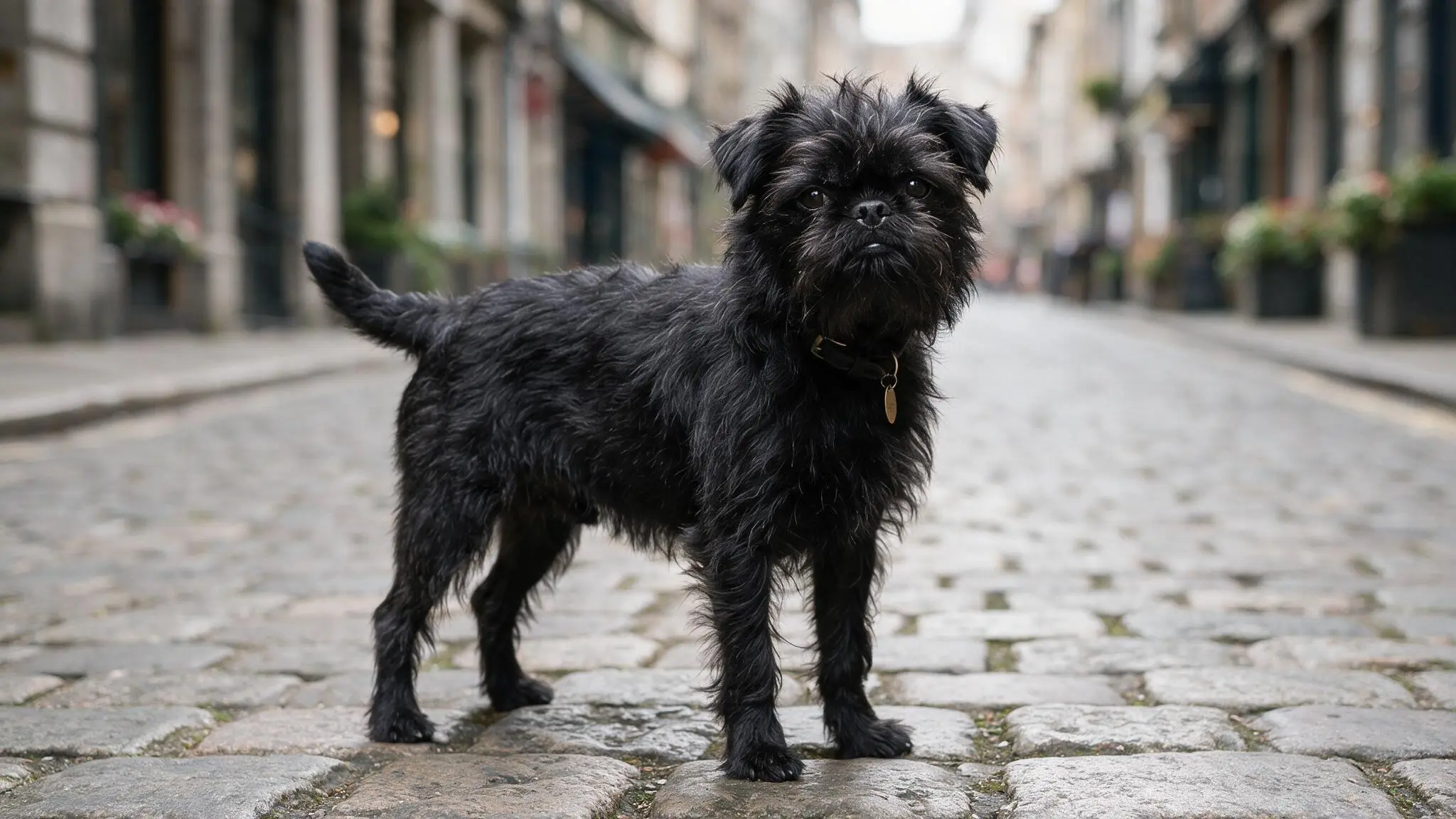 affenpinscher dog showing wiry coat and small body