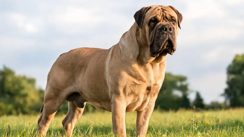 english mastiff giant dog breed with large frame and calm nature