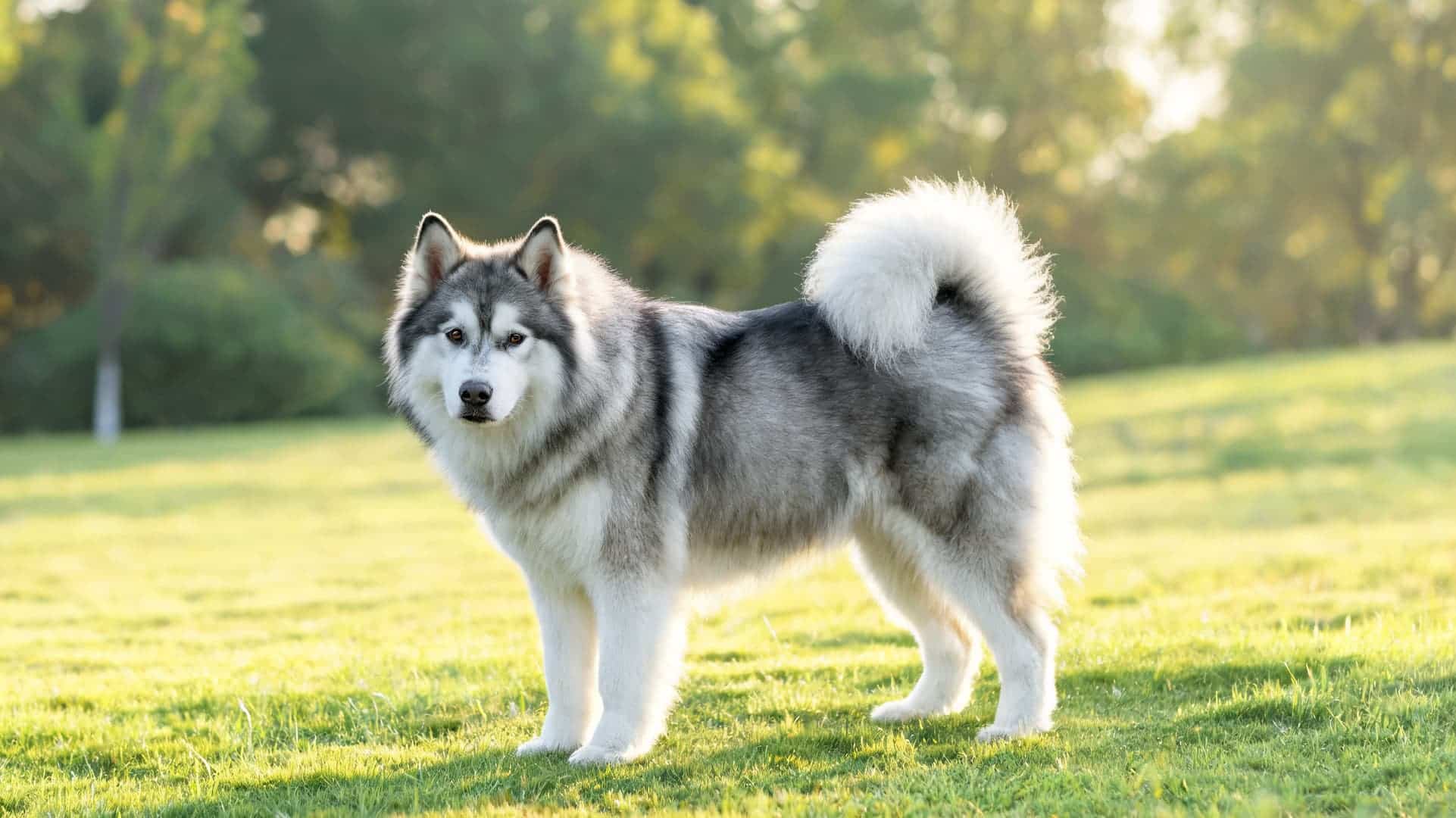 full grown Alaskan Malamute dog outdoors