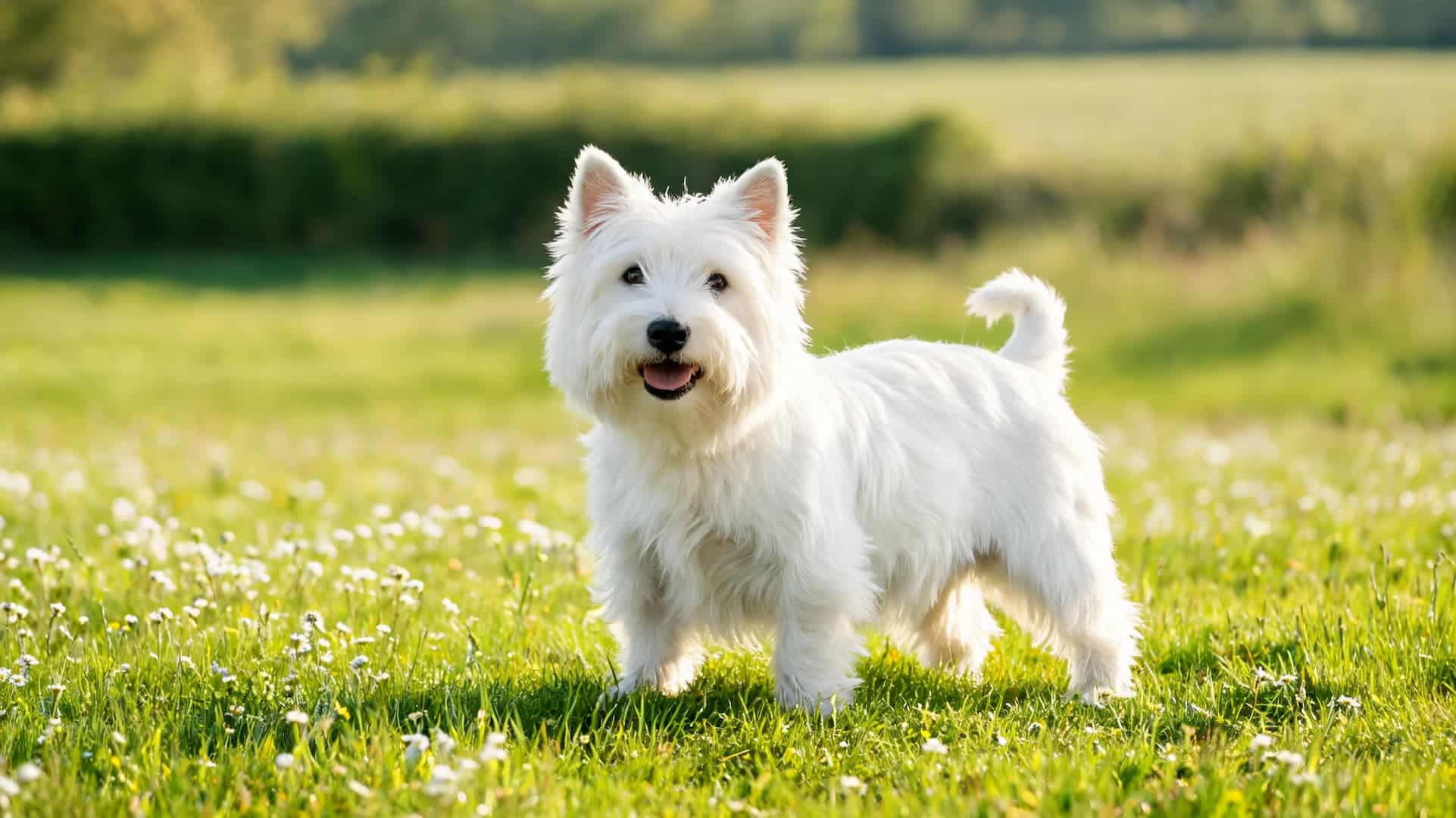 full grown West Highland White Terrier outdoors