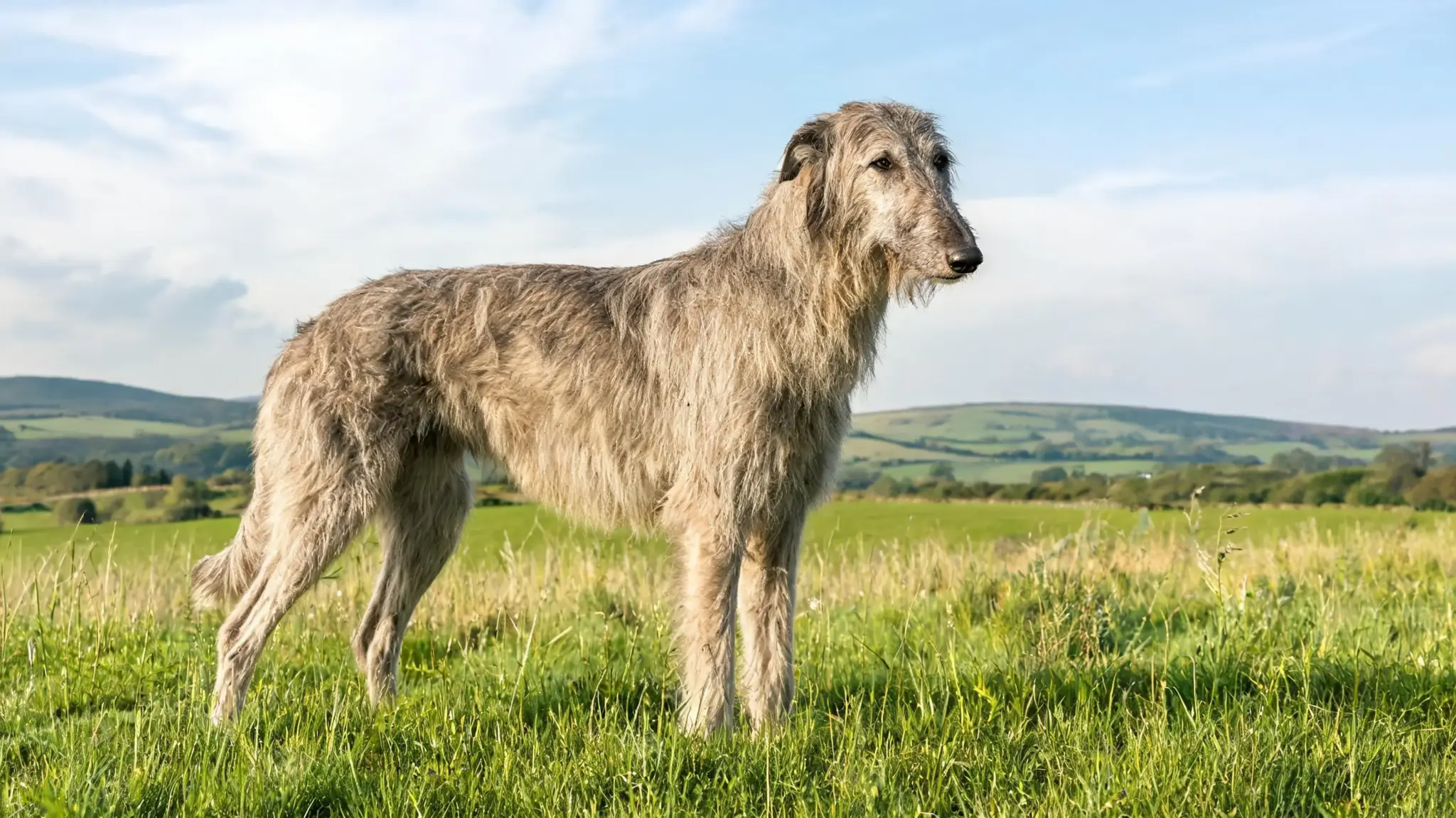 irish wolfhound tallest dog breed with long legs and rough coat