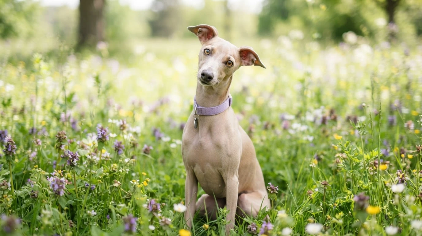 italian greyhound showing slender body and long legs