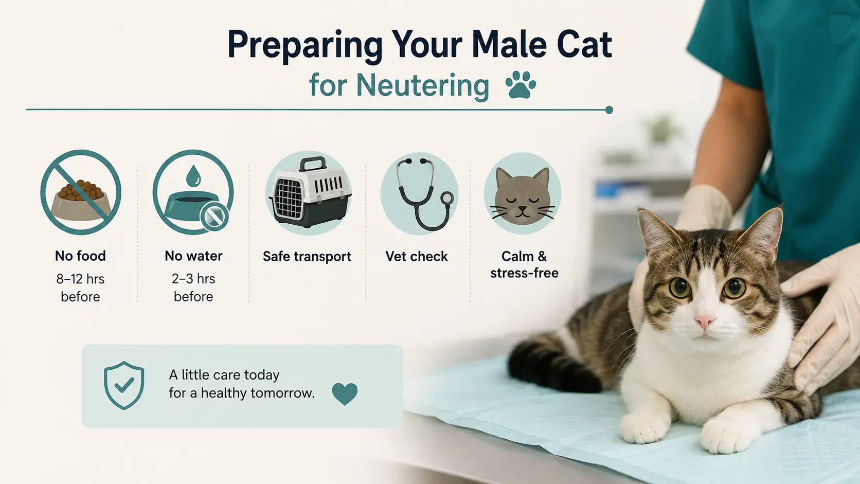 male cat preparation checklist before neutering veterinary visit