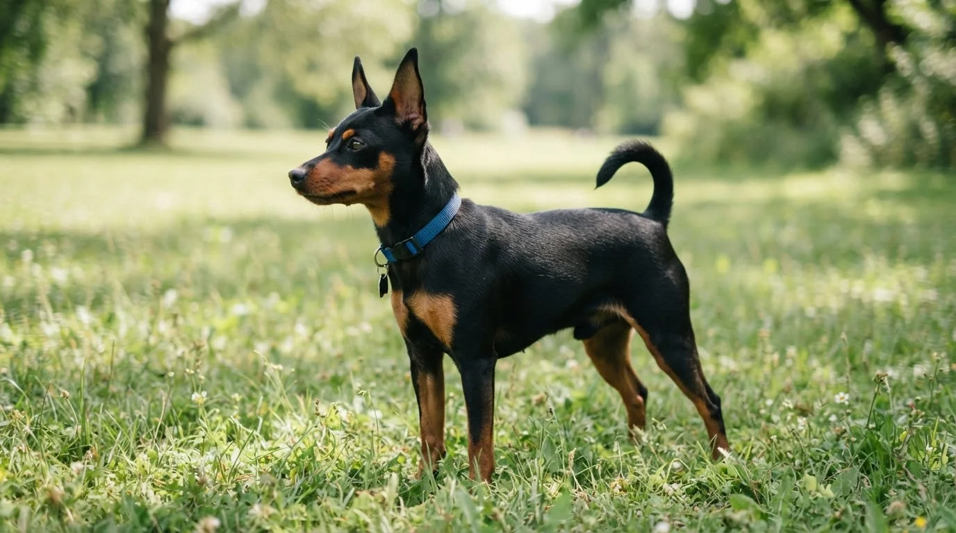 miniature pinscher showing athletic small body