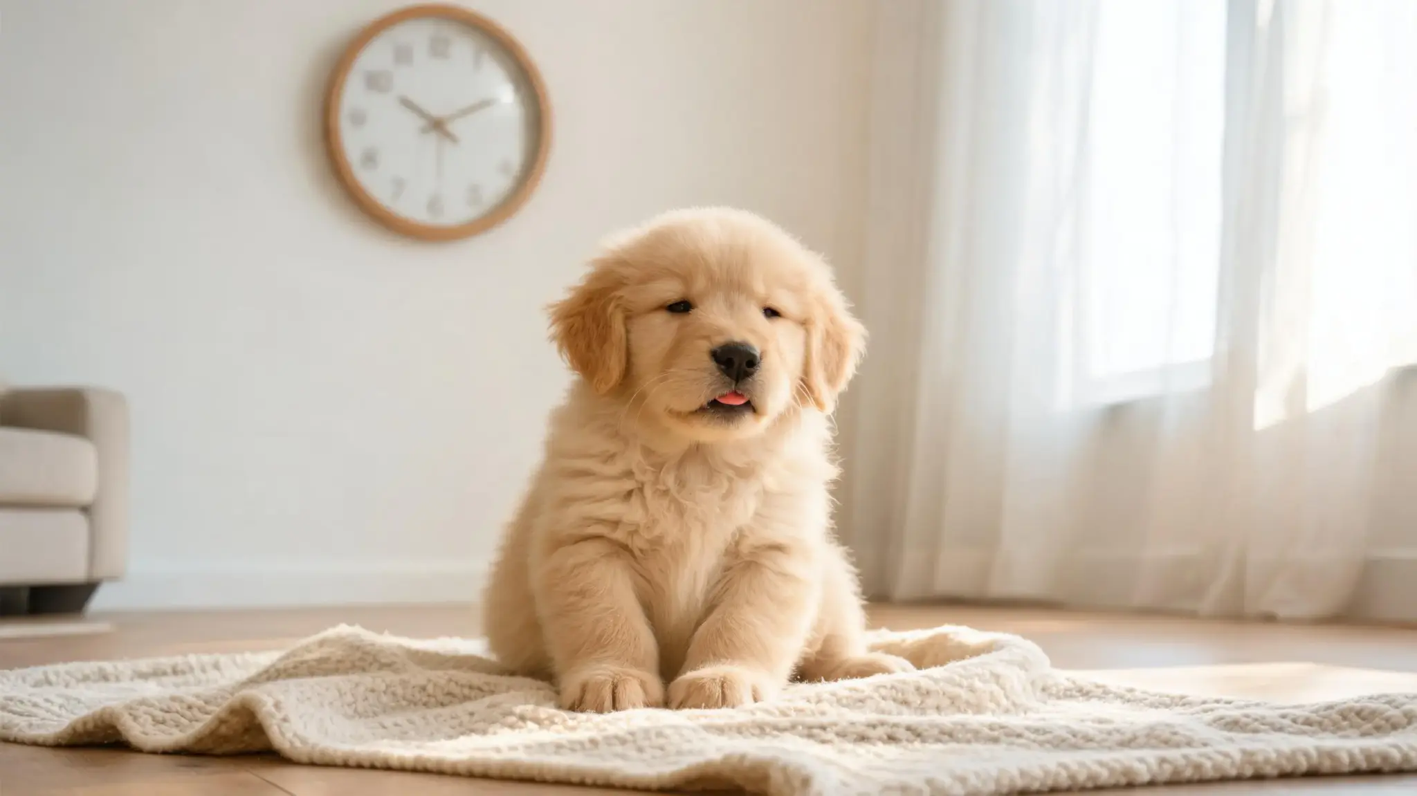 puppy resting calmly while monitoring temporary dog hiccup episode