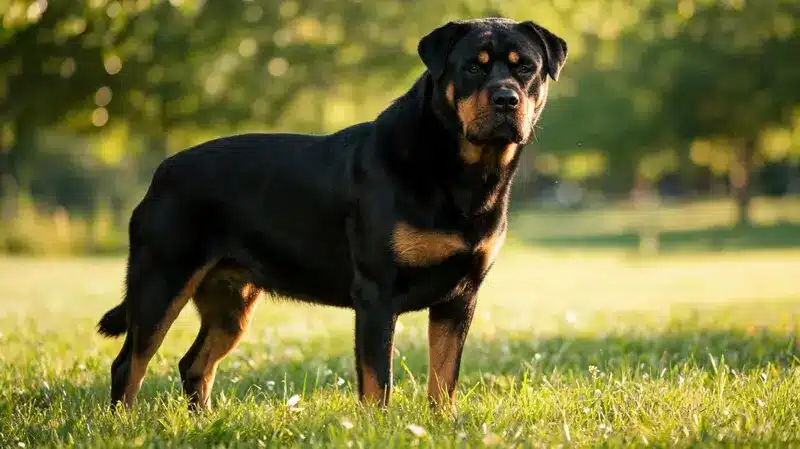 rottweiler large working dog breed with strong protective nature