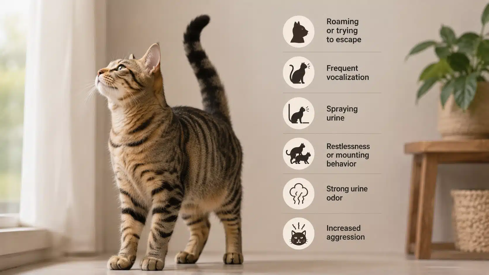 signs male cat may be ready for neutering including spraying and roaming behavior