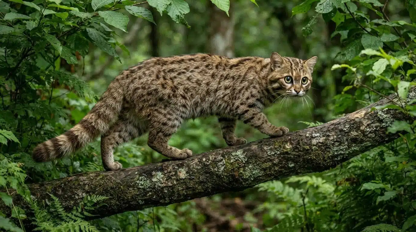 small wild cats from forests deserts and grasslands shown in a realistic wildlife scene
