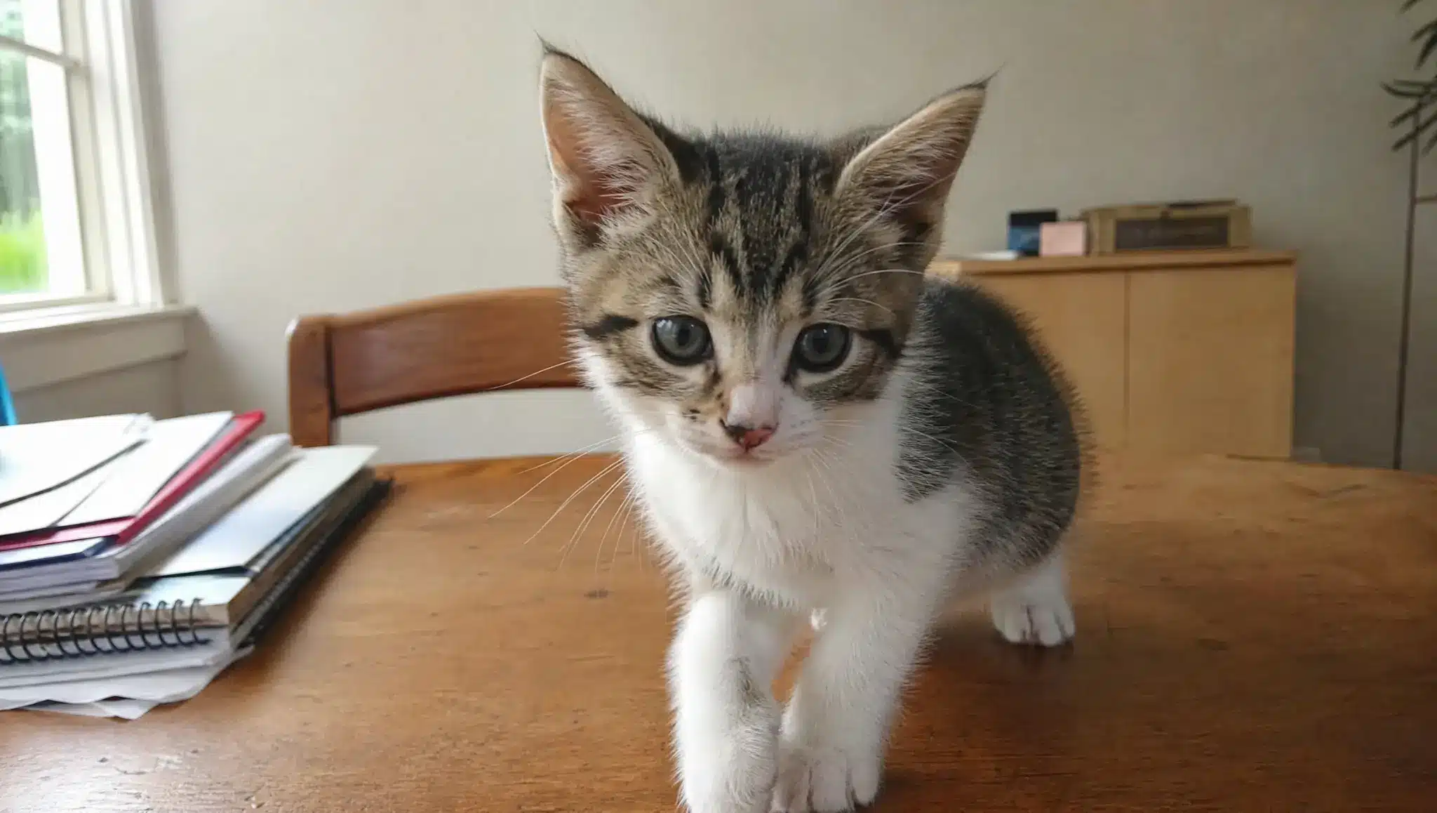 kitten sitting beside simple name cards for short boy cat names